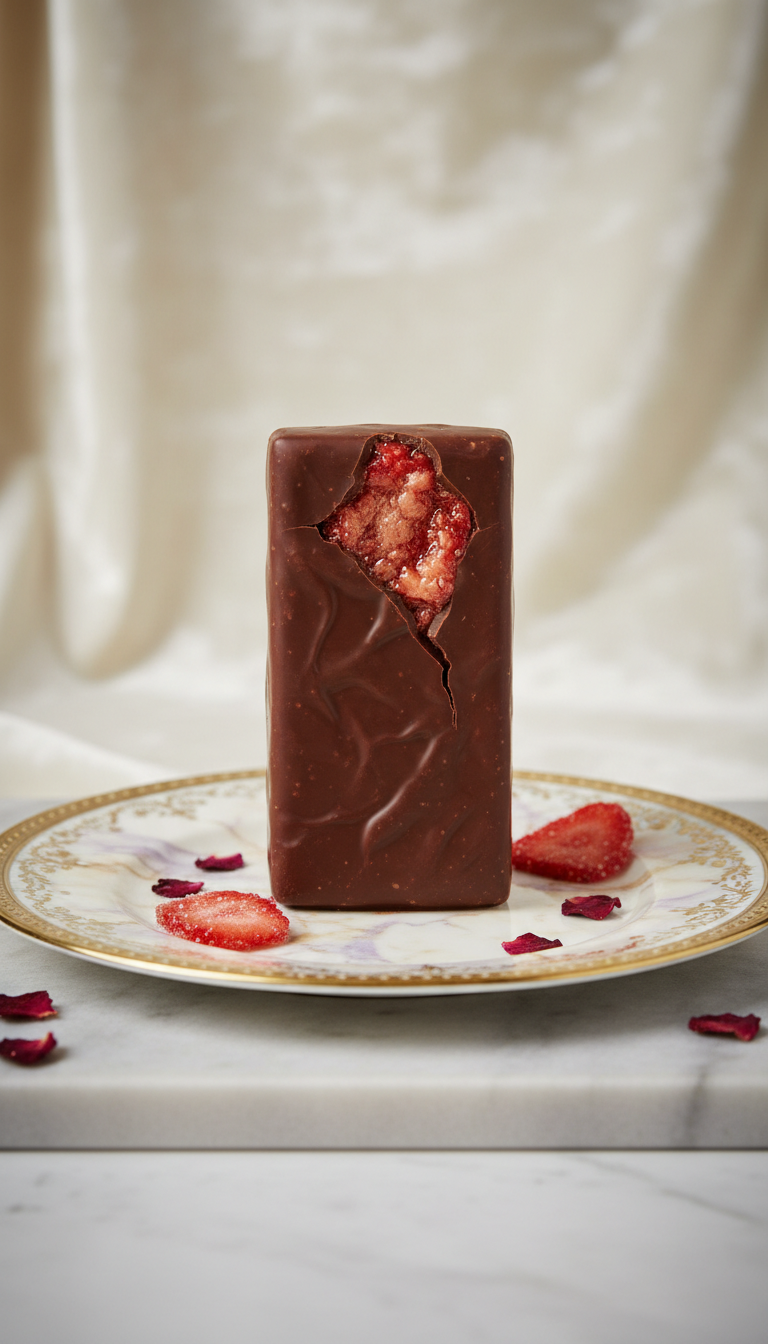 Strawberry Compote-Filled Chocolate Bar