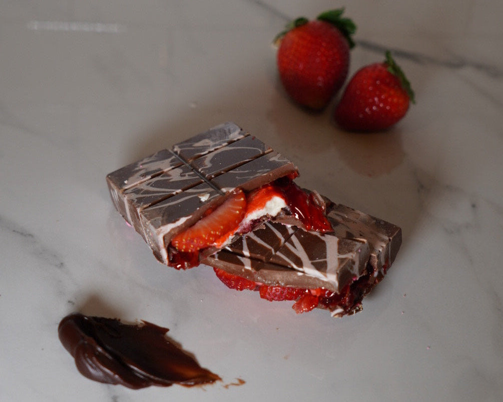 Strawberry Kissed Crème Stuffed Chocolate Bar